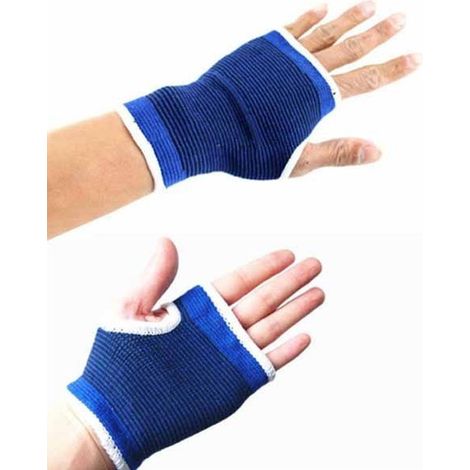 TrAdE Shop Traesio - Guanti Supporto Per Mani Palmari 2 Pezzi Elastici Morbidi Colore Blu - (1/5)