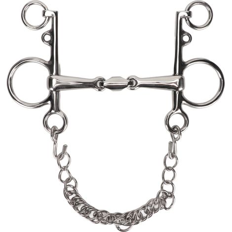 Mors Pelham pour cheval en acier inoxydable, résistant aux rongements, facile à contrôler, bouche articulée pour chevaux (1/5)