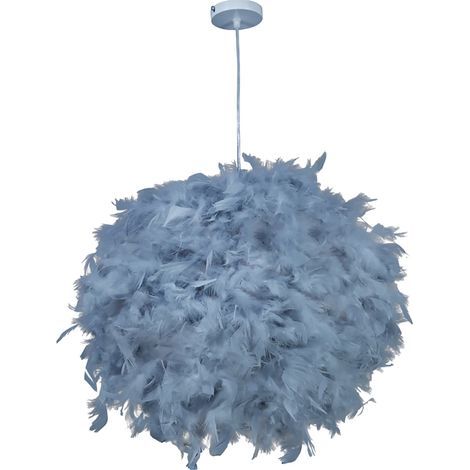 Suspension en plumes de style nordique Lampe en plumes moderne Salon Chambre Salle à manger chaleureuse Magasin de vêtements Café gris bleu - RWSuspension (1/5)