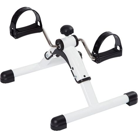 Mini Pedal Exerciser - 39x42x30 cm - Infinitely Adjustable Resistance - Foldable Compact Design - For Arms And Legs Training - White - 1 Piece