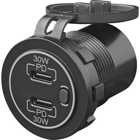 Cargador r pido USB tipo C integrado 12 24 V 3 A