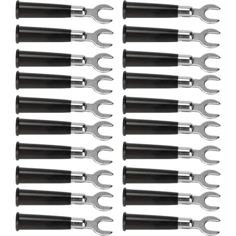 Bornes à sertir électriques de Type U/Y, 20 pièces, 6mm, connecteurs de fil à fourche isolés pour équipement électronique industriel, noir (1/5)