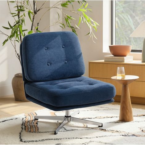 Poltrona girevole da lettura blu 71x69x44 cm OKMYHOME (1/4)