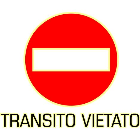 Adesivo Fluorescente Transito Vietato.