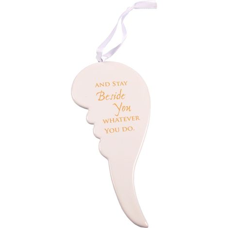 Deko-Anhänger Engelsflügel 17cm Schutzengel Glücksbringer Geschenkanhänger weiß - Beside you