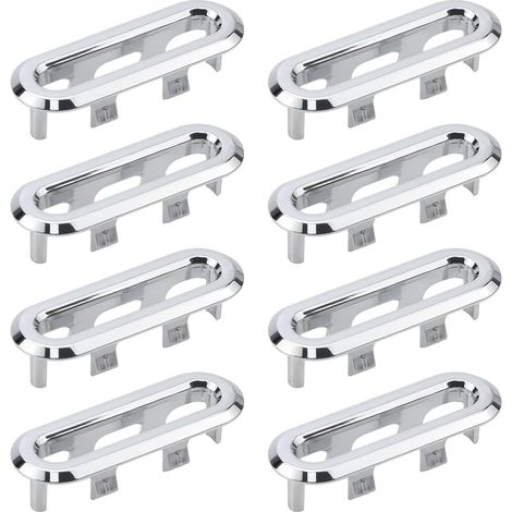 8 Pièces Anneau de trop-plein, Insertion simple, Plastique galvanisé, Couleur argentée, Pour cuisine et salle de bain (1/5)