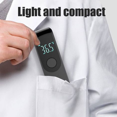 Thermomètre infrarouge frontal sans contact, portable, noir, emballage anglais, 1 pièce, pour usage domestique (1/5)
