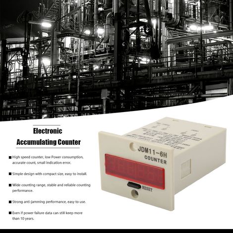 Elektronischer Zähler JDM11-6H mit 6-stelliger Anzeige, 24 V DC (1/5)
