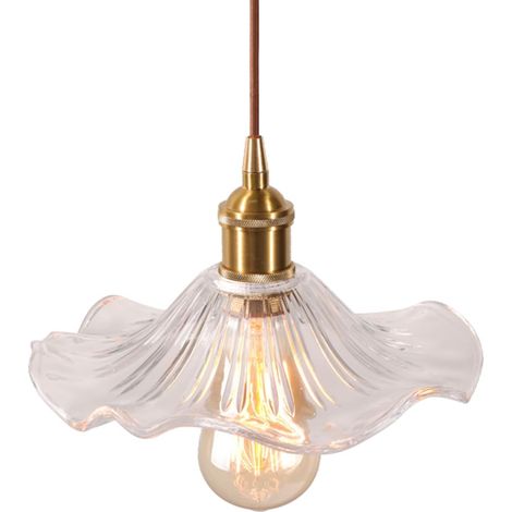 Lustre Luminaires en Verre Intérieure, Lampe Suspendue Moderne E27, Vintage Laiton Doré Suspension Plafonniers pour Cuisine Cuisine Salon Chambre (1/5)