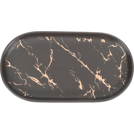 Plateau ovale en céramique Healeved , surface lisse et poignée confortable , pour lavabo , idéal clé (1/5)