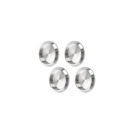Set di 4 maniglie autoadesive in acciaio inox per ante di mobili da cucina - Maniglie a incasso per ante di mobili da cucina - Maniglia invisibile - Grigio-Crezuo