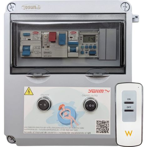 Cuadro Eléctrico Piscina  Bomba de 0,5CV 60W / DC con Control Remoto