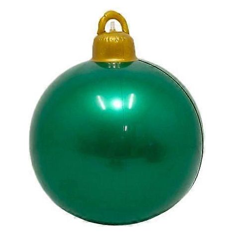 Boules de Noël gonflables décorées de 60 cm, sphères de Noël en PVC vert, décoration extérieure pour sapin de Noël (1/5)