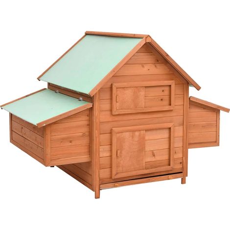Poulailler 152x96x110 cm Bois de sapin massif CFW59231 (1/5)