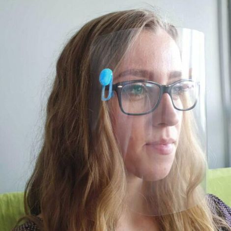 Aufsteckbarer Gesichtsschutz für Brillenträger, neue wiederverwendbare transparente Maske (1/5)