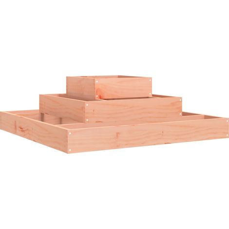 Jardinière bac lit surélevé plantes fleurs terrasse jardin 80 x 80 x 27 cm bois de douglas massif marron