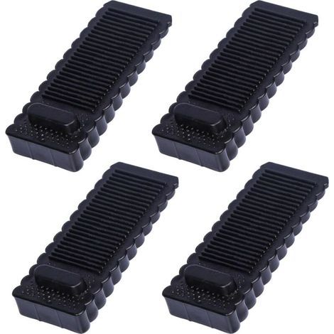 Lot de 4 butées de porte noires antidérapantes et durables (9,5 x 4 x 1,4 cm), empilables, adaptées à tous les types de sols (1/4)
