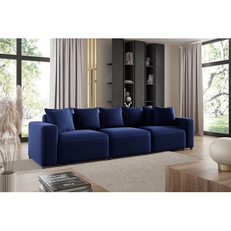 Sofa Designersofa Bigsofa MEGAN 3-Sitzer in Stoff Salvador Dunkelblau (1/3)