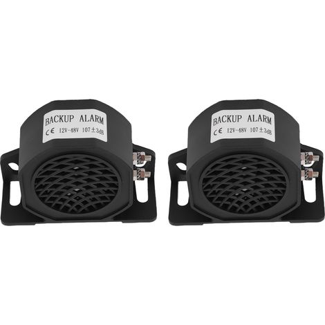 Alarme recul 107±3db, 2 pièces, bip fort 12V-48V, étanche, camions chariots Van, équipement lourd (1/5)