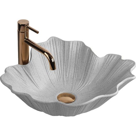 Rea Countertop Basin Flower Grey (1/5)