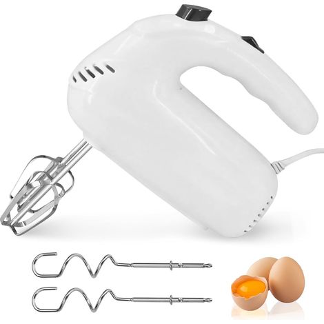 Fouet Electrique 200W, Batteur Electrique 5 Vitesses, Batteur Mixeur avec 4 Fouets, Batteurs à Main pour Œufs, Crème, Pâte, Petit Électroménager Cuisine (1/5)
