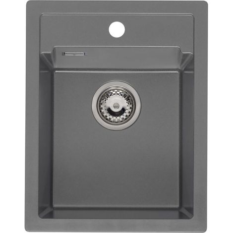 Reginox Einbauspüle mit Frontblende Amsterdam 34- robustes Spülbecken aus Granit, grey silvery (1/5)