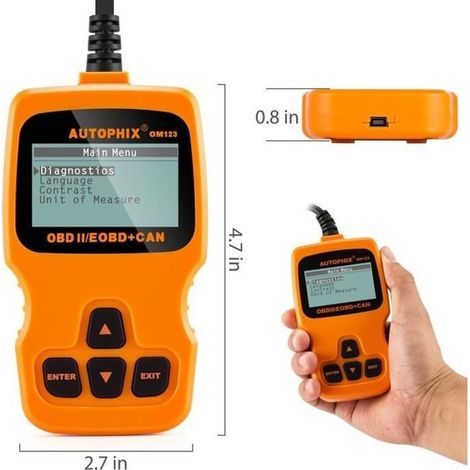 AUTOPHIX OM123 OBD2 Auto-Diagnosescanner OBDII-Code-Lesegerät für Autos, Kfz-Scanner, Kfz-Code-Lesegerät (1/4)