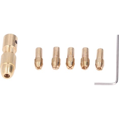Lot de 7 pinces de serrage en laiton pour mini-perceuse électrique, mandrin 4 mors, jeu pour polissage et meulage (1/5)