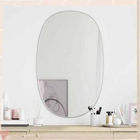 Miroir mural - VINGVO - 348213 - Argenté - 70x45 cm - Verre & PVC (1/5)