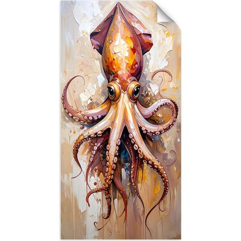 Selbstklebendes Poster – Wandsticker Oktopus Ozean Natur 50x100 cm (1/3)