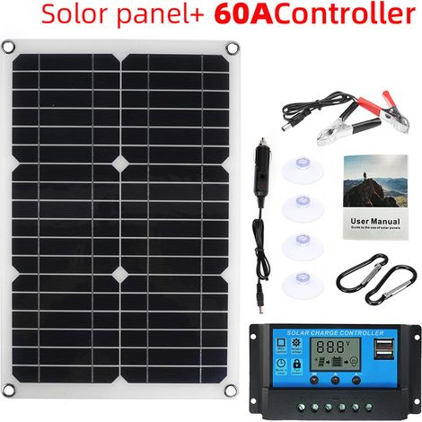 Panneau solaire 300W 12V – Kit solaire pour camping-car – Régulateur de charge 60A – Conception étanche pour extérieur (1/5)