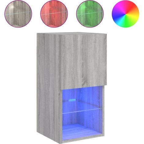 Maison Exclusive - TV-Schrank mit LED-Leuchten Grau Sonoma 30,5x3