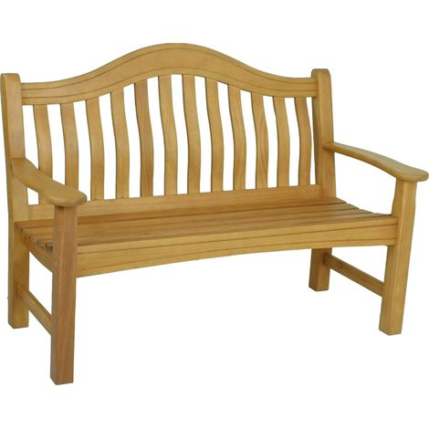 Bank 2 Sitzer GARDA-120 aus Eukalyptus in Teak-Optik, B/H/T: ca. 131/91/67 cm