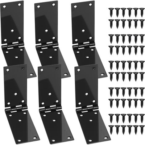 6 Pièces Charnière Bois Pliante pour Portes, Boîtes et Armoires - Bande de Placard (200 x 45 mm) (1/5)