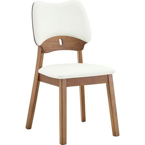 Lot de 2 chaises de salle à manger design avec dossier papillon, assise rembourrée confortable, pieds en bois et style moderne pour cuisine, salon  CHICFURN (1/5)