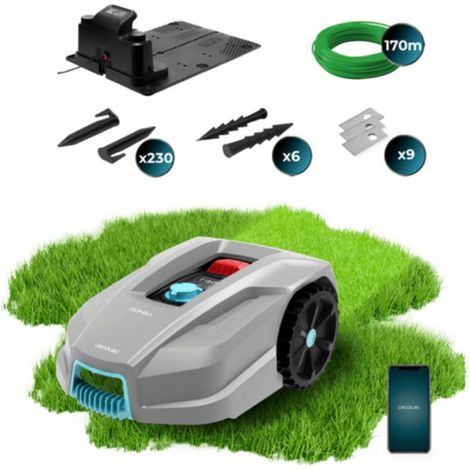 Cecotec Robot Cortacésped con App Conga Grasshopper 800 Connected. Motor Digital Brushless, Superficies de 800m2