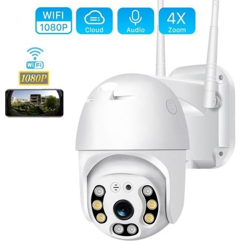 (Weiß) 1080P WLAN-IP-Kamera für den Außenbereich – VINSIC – Nachtsicht – Bewegungserkennung – Zwei-Wege-Audio (1/4)