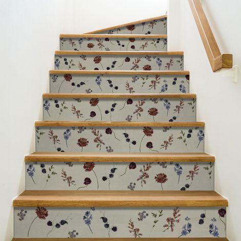 Contremarche Autocollante 19,5 X 100 cm, Bleuets, Mélange de Fleurs Champêtre, Déco Douce et Romantique pour Maison et Bureau, x3. (1/2)