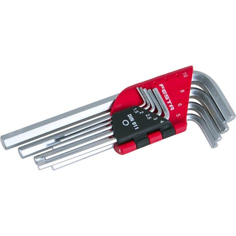 FESTA Juego de llaves Allen llave hexagonal CrV 1,5-10 mm 9 piezas 18496.01