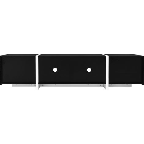 Mueble TV bajo negro y blanco de tablero de partículas con LED, 170 x 30 x 39 cm (1/5)