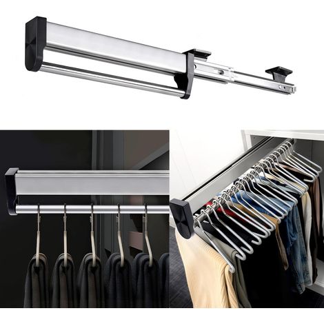 LEDANDER Tringle à vêtements extensible de 39,7 cm, organisateur de rangement pour armoire, barre de suspension pour vêtements, convient aux chambres (1/5)