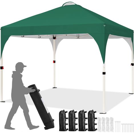 Yaheetech Carpa Plegable 3x3m Cenador de Jardín Impermeable para 8-10 Personas,con Ventilacion y Bolsa de Transporte, Ideal para Playa y Camping Verde (1/4)