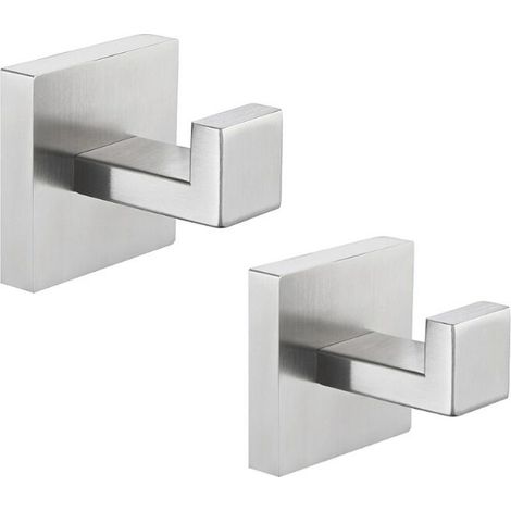 Set di 2 ganci da parete in acciaio inox SUS304 nichel spazzolato per bagno, accappatoio/cappotto, cucina, camera da letto, garage, hotel