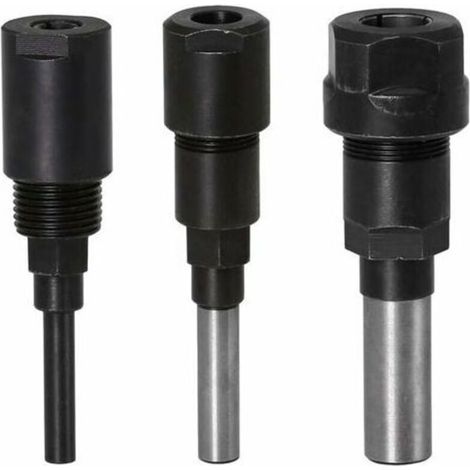 Router Collet Extension Bit de routeur Extension de collet et rognage Découpage Machine de gravure Extender Porte-mandrin de travail du bois Fraise (1/4 Shank+8MM Shank+1/2 Shank) (1/5)