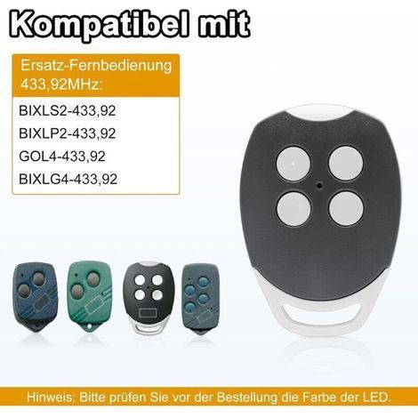 3 pièces de rechange télécommande Ditec, 433,92 MHz 4 canaux, télécommande compatible avec Ditec GOL4, BIXLG4, BIXLP2, BIXLS2 (1/3)