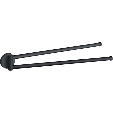 Mexen Remo schwenkbarer Doppelhandtuchhalter, Schwarz - 70507255-70 (1/2)