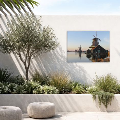 Tableau de jardin Moulins de Hollande 70 x 50cm Brun, bleu, vert (1/5)