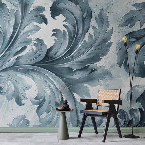 Tapete artgeist barock grau blau 300x210 cm