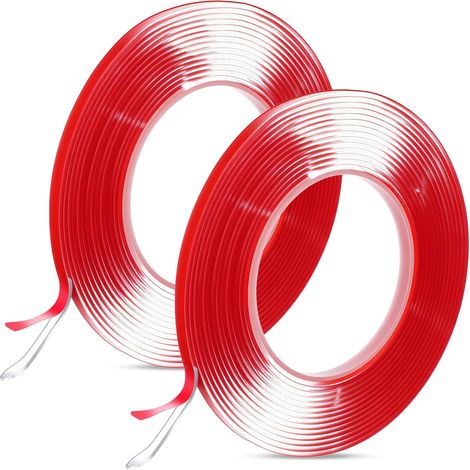 Joint Silicone Transparent auto-adhésif, 2 rouleaux de 10M de ruban de silicone transparent 6mm x 2mm, joint d’étanchéité non marquant pour plaque de verre pour poêle à bois (1/5)