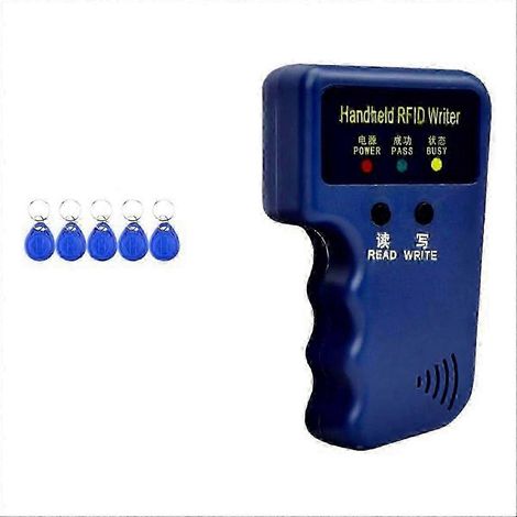 Duplicateur d'identification de proximité 125 kHz compatible avec HID, AWID, ParadoxCards/porte-clés, graveur RFID portable, 5 porte-clés inscriptibles (1/4)